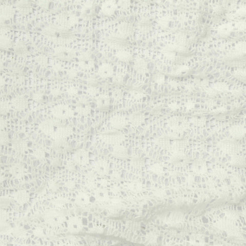 White Floral Crepe, Polyester, 150 gsm