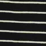 Black Horizontal-Stripe Jersey Knit, Viscose — texture
