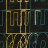Yellow Geometric-Line French Terry, Cotton-Poly