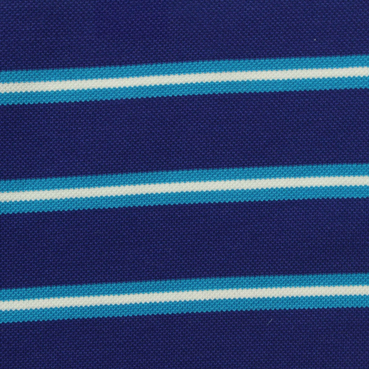 Navy Horizontal-Stripe Piqué Knit, Linen-Tencel Lyocell