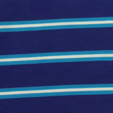 Navy Horizontal-Stripe Piqué Knit, Linen-Tencel Lyocell