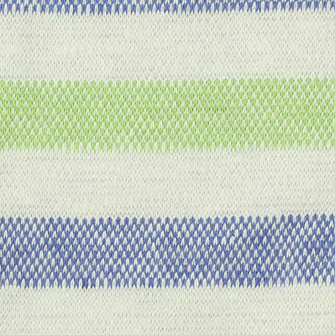 Blue Horizontal-Stripe Piqué Knit, Linen-Cotton