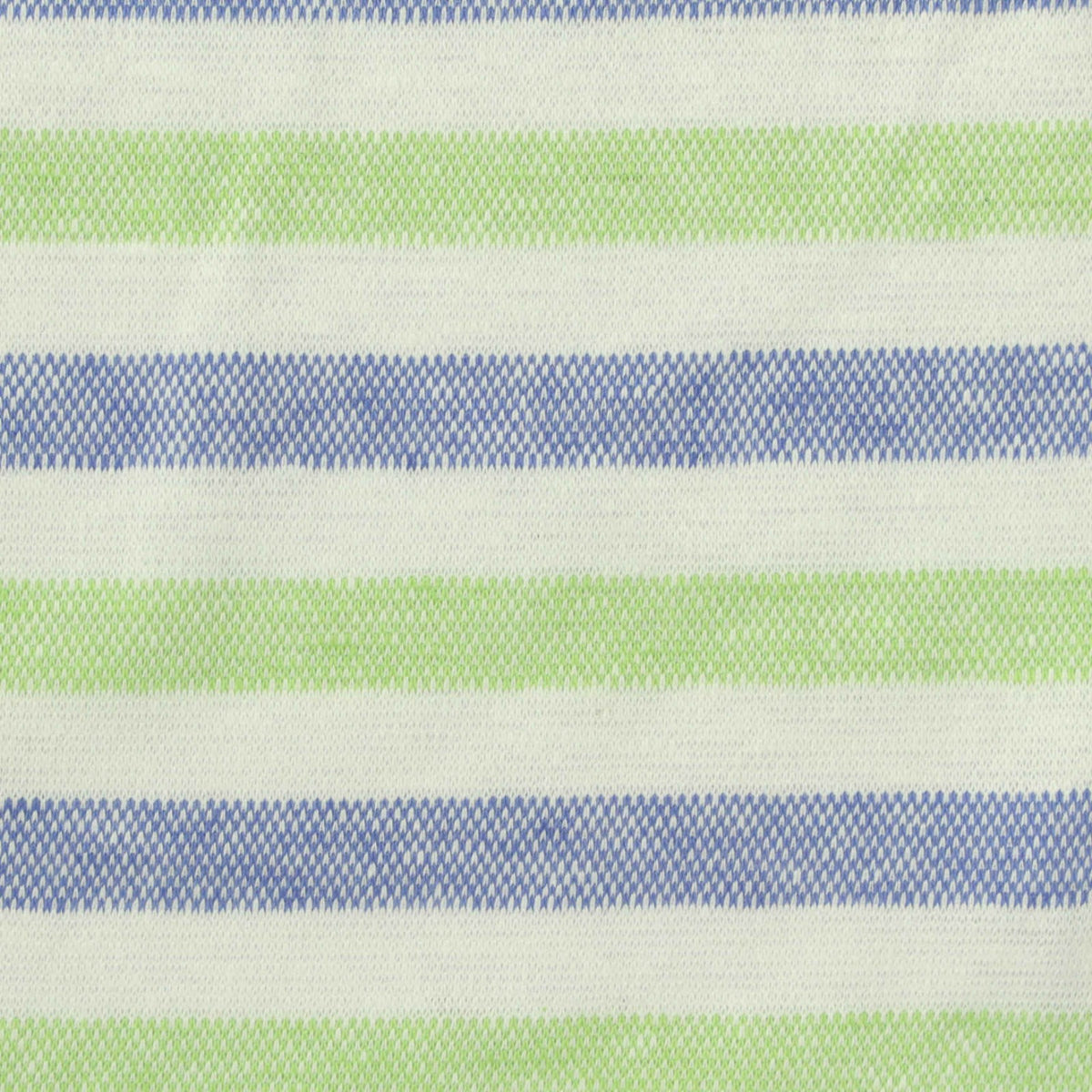 Blue Horizontal-Stripe Piqué Knit, Linen-Cotton