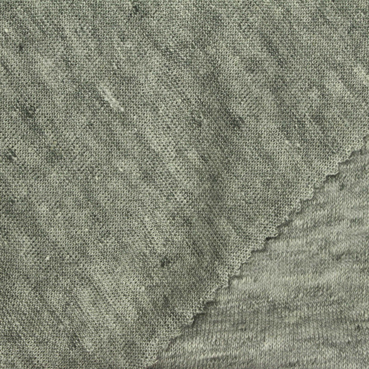 Grey-Green Marl Jersey Knit, Linen