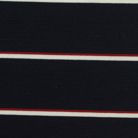 Navy Stripes Jersey Knit, Cotton
