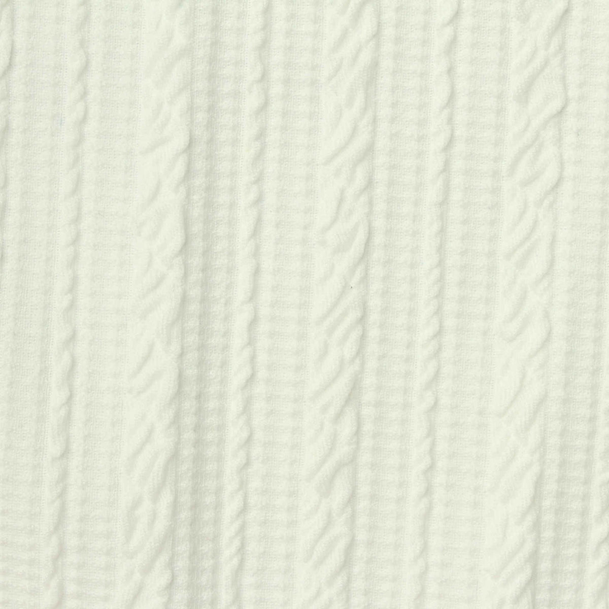 Cream Textured-Stripe Interlock Knit, Polyester