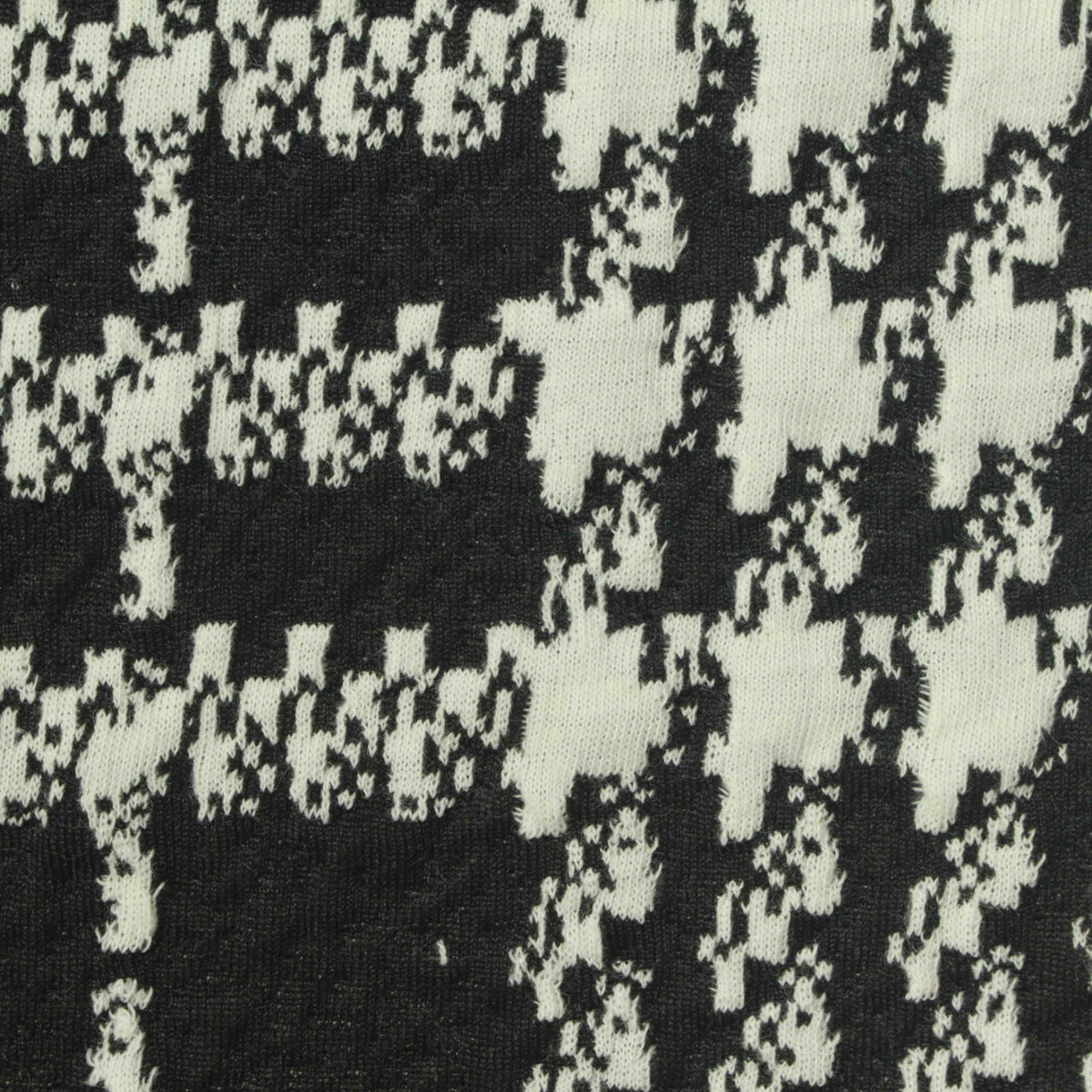 Black Houndstooth Jacquard, Polyester, 264 gsm