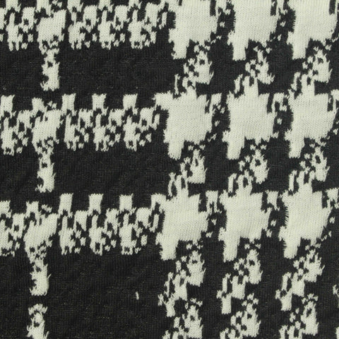 Black Houndstooth Jacquard, Polyester, 264 gsm