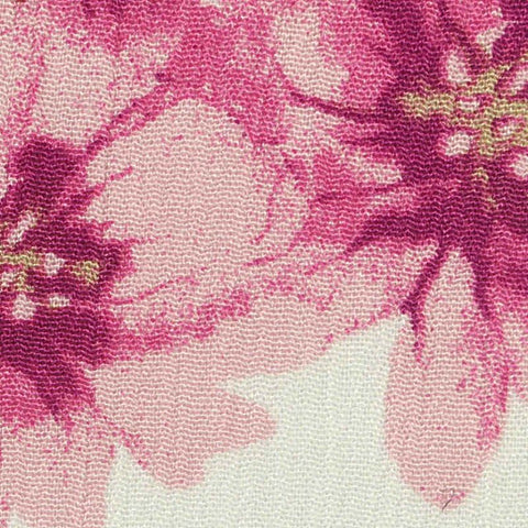 Pink Flowers Crepe, Viscose