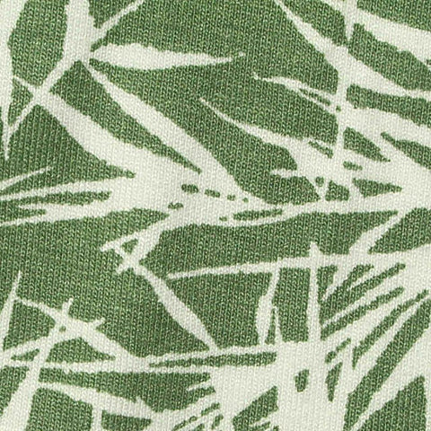 White Leaves Jersey Knit, Viscose