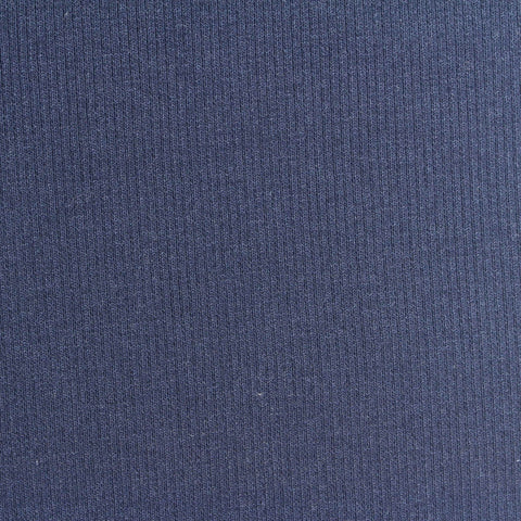 Polyester Cotton Stretch Rib Knit Fabric, 360 gsm, 150 cm — Navy