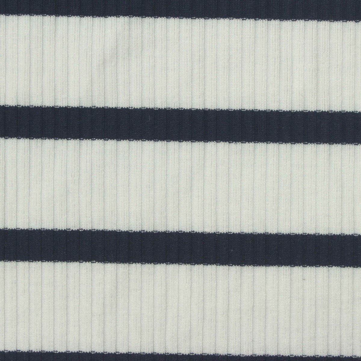 Navy Horizontal-Stripe Rib Knit, 200 gsm