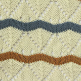 Cream Wavy-Stripe Pointelle Knit, Poly-Cotton
