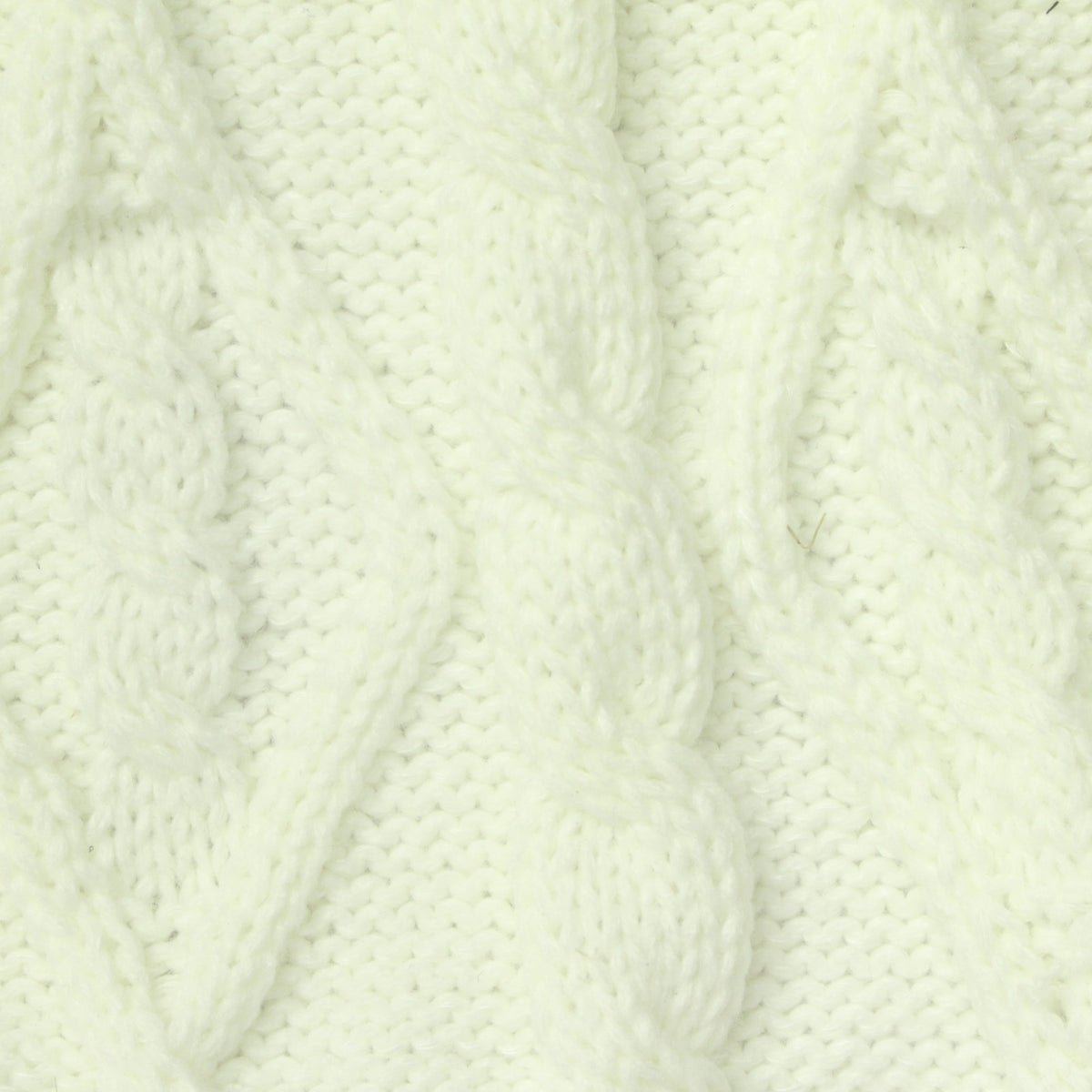 Jacquard 100% Acrylic Pointelle Knit Fabric, 530 gsm, 160 cm — White