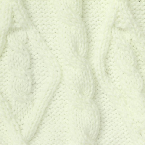 Jacquard 100% Acrylic Pointelle Knit Fabric, 530 gsm, 160 cm — White