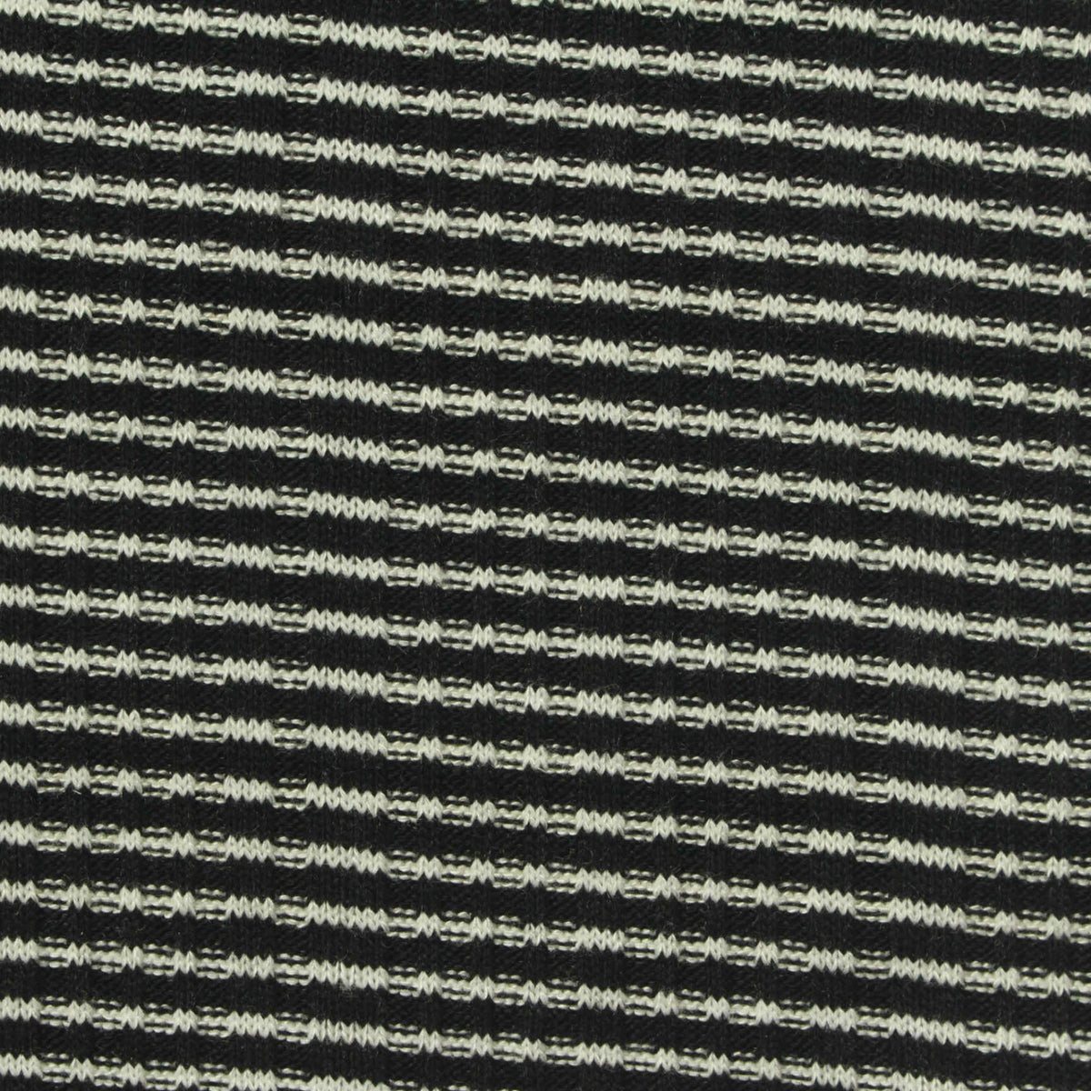 Black Horizontal-Stripe Rib Knit, Poly-Viscose, 280 gsm, 160 cm