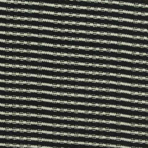 Black Horizontal-Stripe Rib Knit, Poly-Viscose, 280 gsm, 160 cm