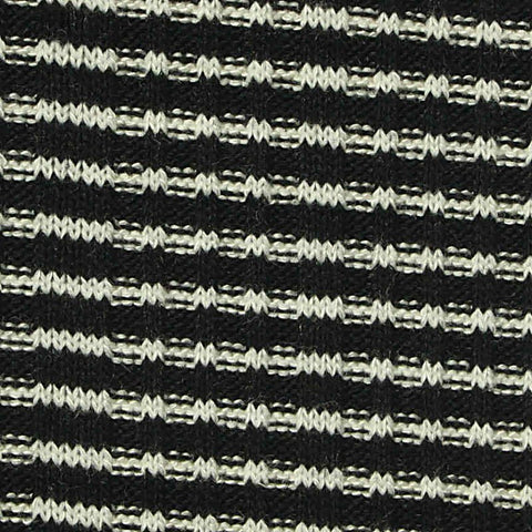 Black Horizontal-Stripe Rib Knit, Poly-Viscose, 280 gsm, 160 cm