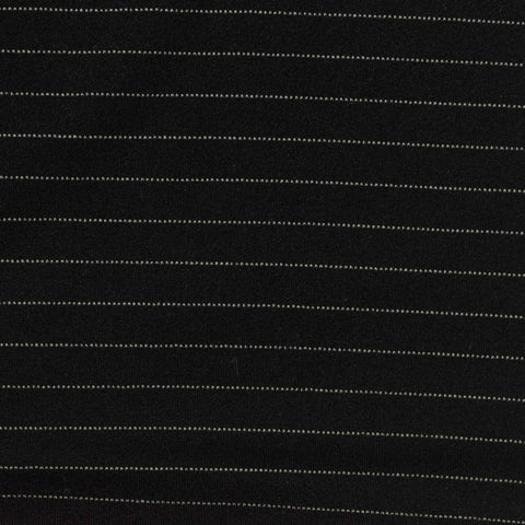 White Horizontal-Stripe Ponte Knit, Viscose-Nylon, 380 gsm
