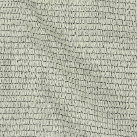 Dark Grey Horizontal-Stripe Interlock Knit, Cotton-Poly, 95 gsm