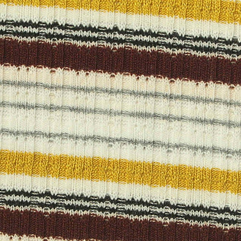 Cream Stripe Rib Knit, Poly-Viscose