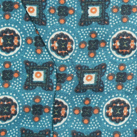 Teal Geometric Poplin, Viscose