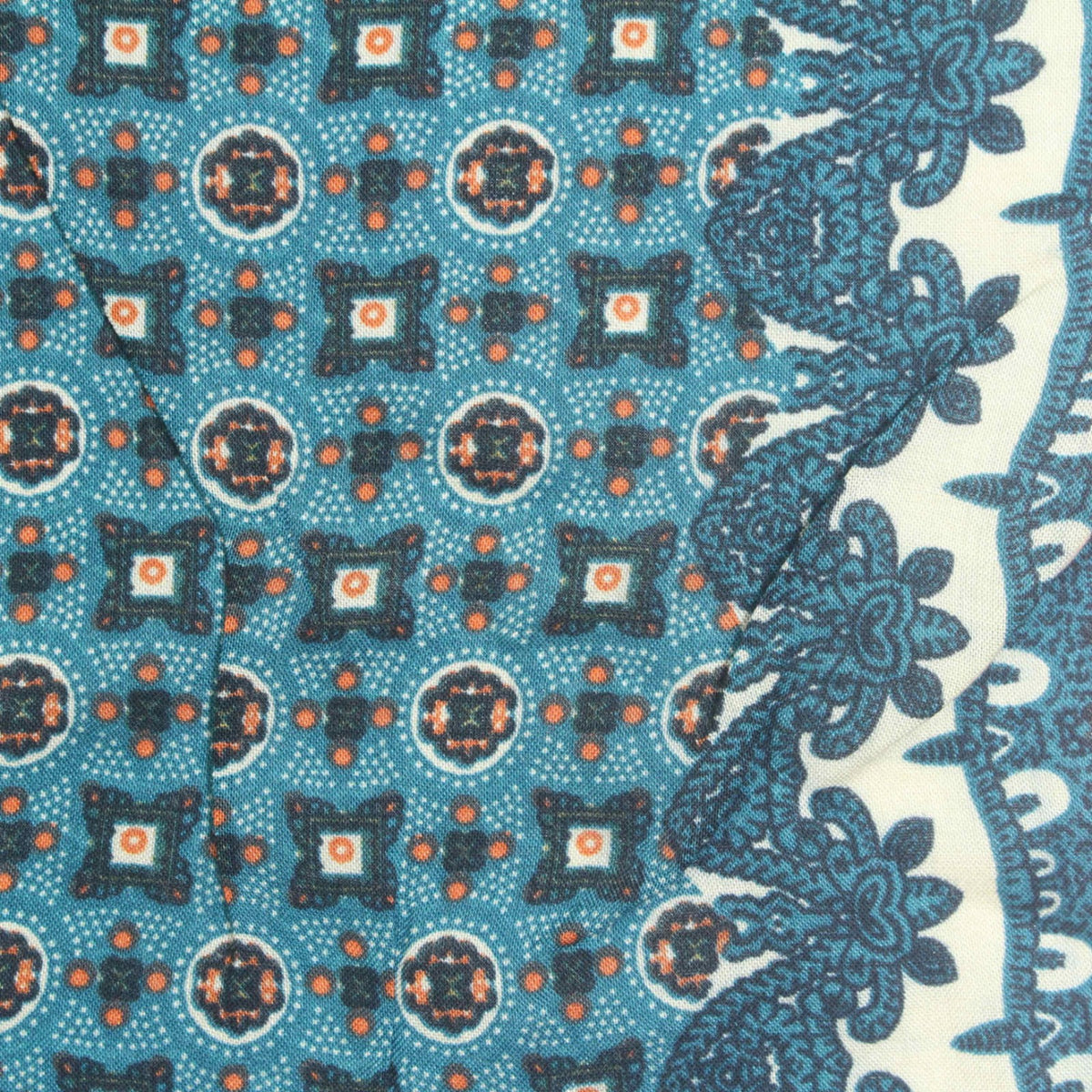 Teal Geometric Poplin, Viscose