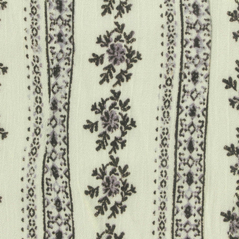 White Vertical-Stripe Crepe, Viscose, 100 gsm