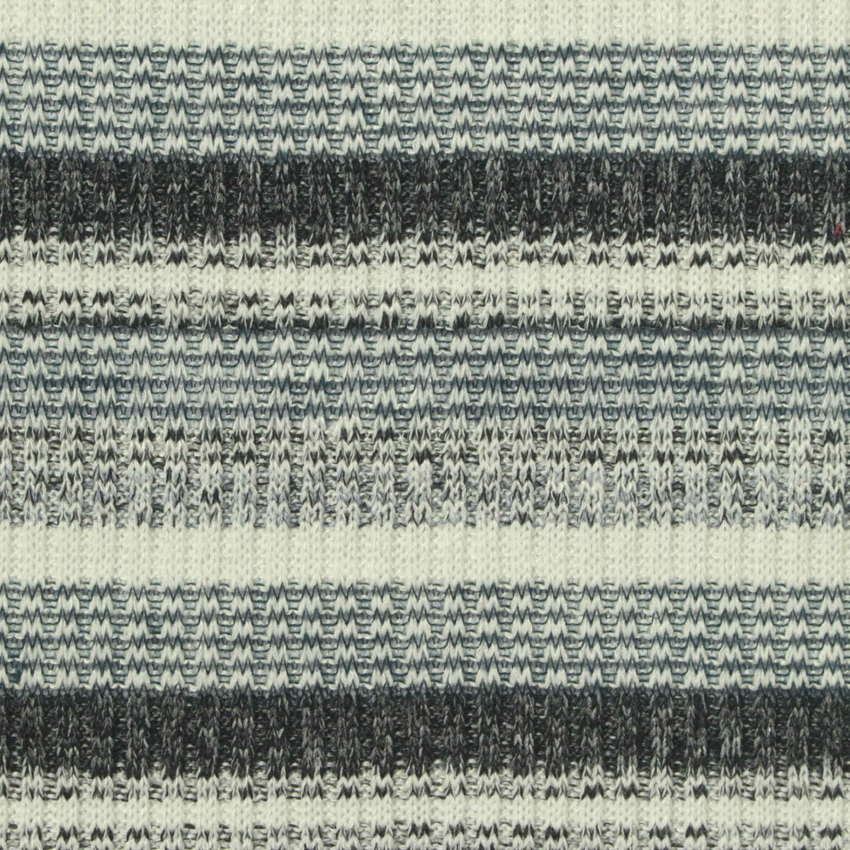 White Horizontal-Stripe Rib Knit, Poly-Viscose, 225 gsm