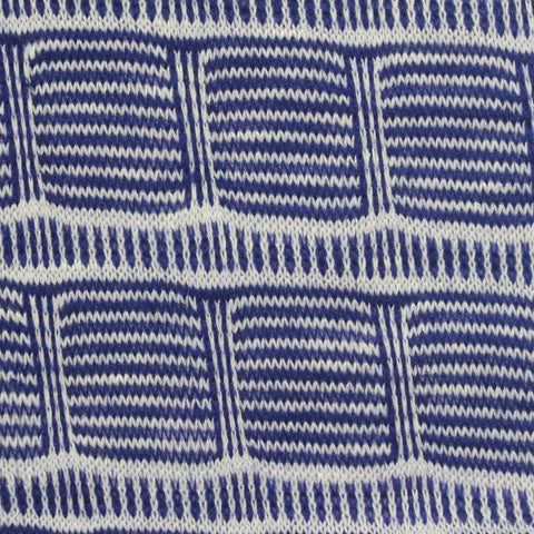 Blue Horizontal-Stripe Jersey Knit, Poly-Viscose, 240 gsm