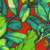Green Bold-Floral Interlock Knit, Viscose — texture