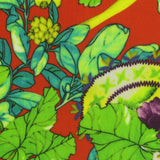 Green Bold-Floral Interlock Knit, Viscose