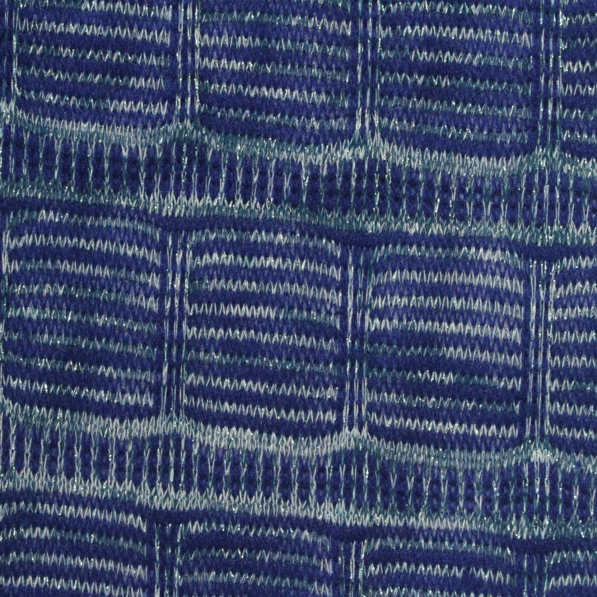 Blue Geometric Jersey Knit, Polyester, 180 gsm
