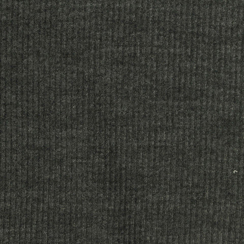 Dark Grey Marl Rib Knit, Poly-Viscose, 250 gsm