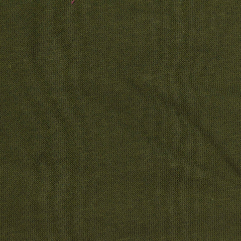 Brushed Cotton Polyester French Terry Fabric, 280 gsm, 185 cm — Green