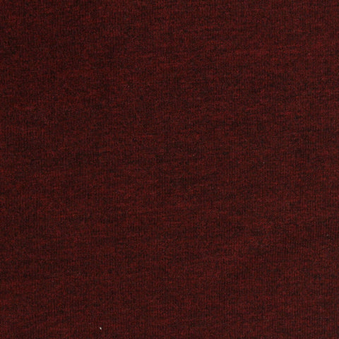 Dark Red Marl Rib Knit, Poly-Viscose, 650 gsm