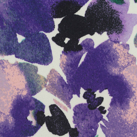 Purple Floral Milk Silk Knit, Polyester