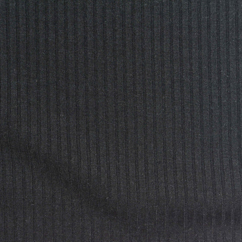 Polyester Viscose Stretch Rib Knit Fabric, 280 gsm, 140 cm — Grey