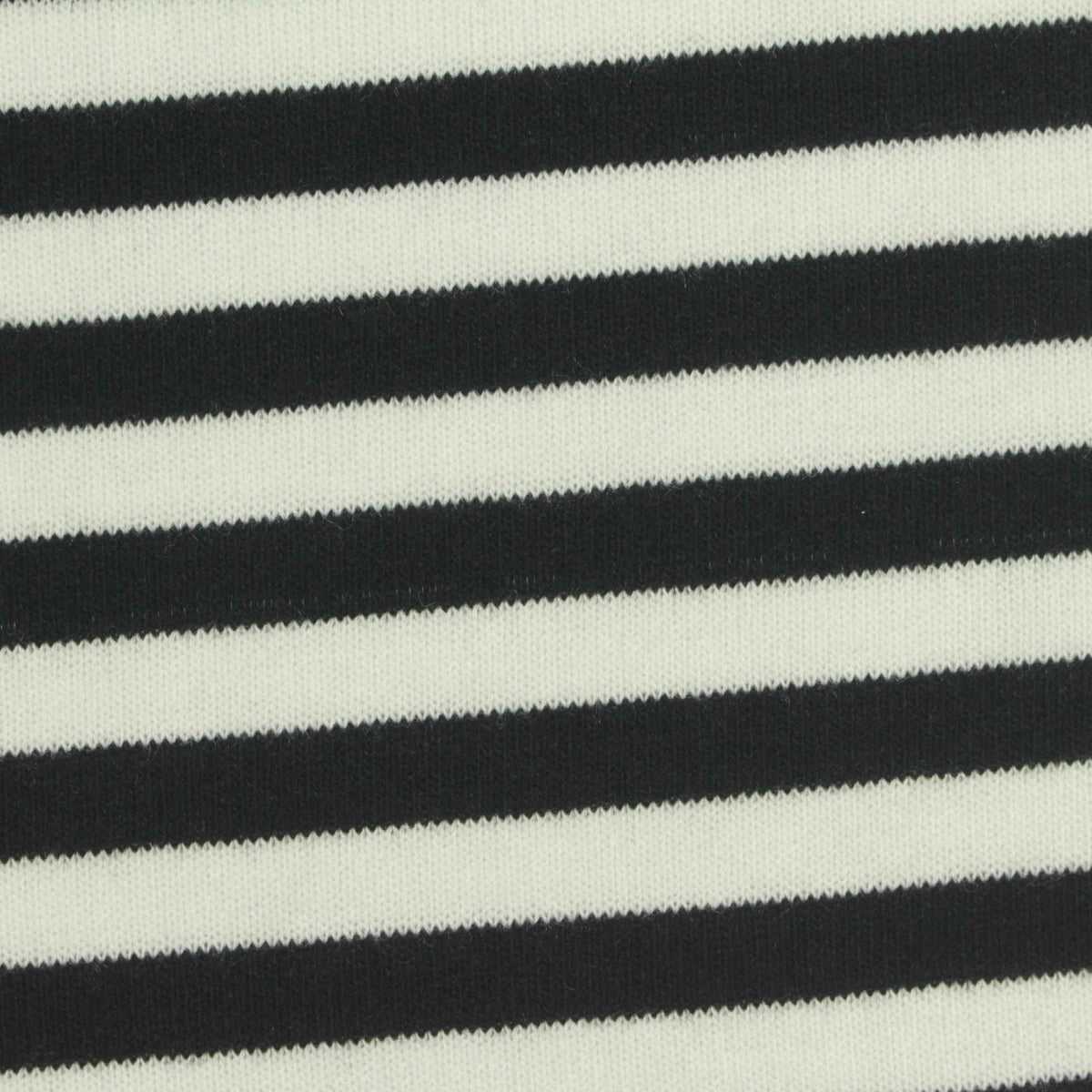Black Horizontal-Stripe Jersey Knit, Poly-Viscose, 240 gsm