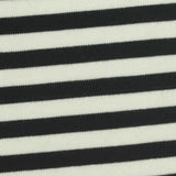 Black Horizontal-Stripe Jersey Knit, Poly-Viscose
