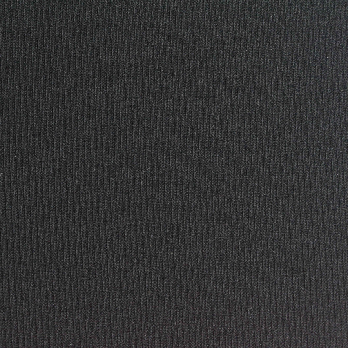 Polyester Viscose Stretch Rib Knit Fabric, 300 gsm, 140 cm — Black