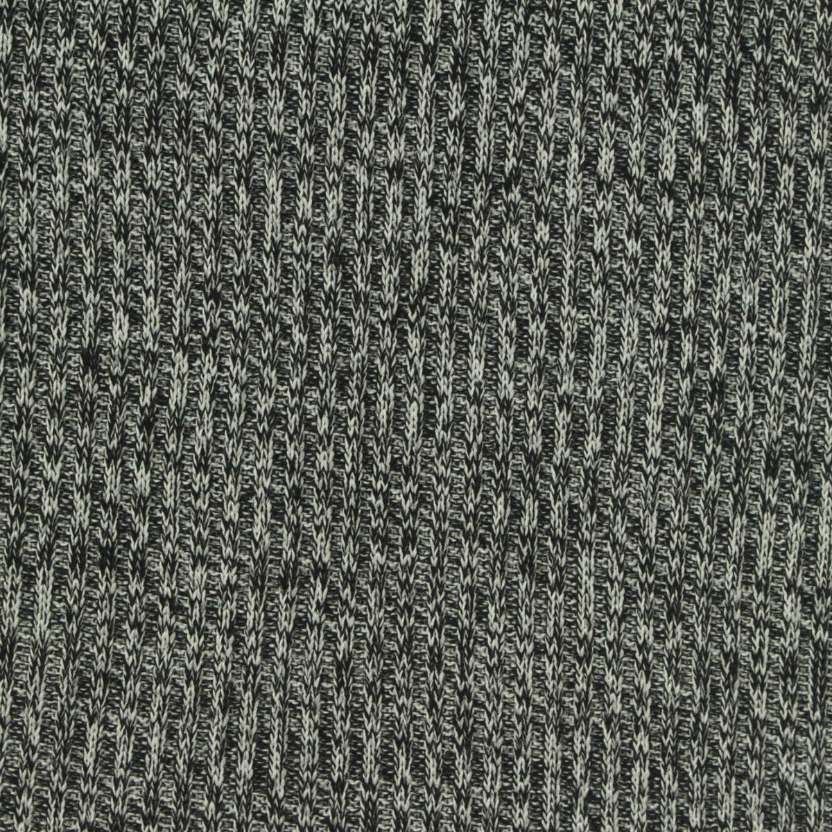 Black Marl Rib Knit, Poly-Viscose, 230 gsm
