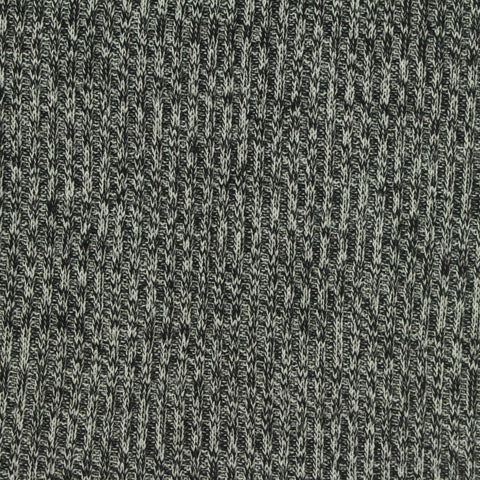 Black Marl Rib Knit, Poly-Viscose, 230 gsm