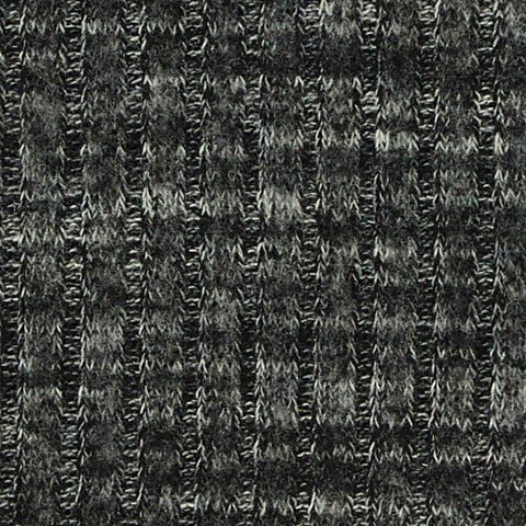 Dark Grey Marl Rib Knit, Poly-Viscose, 270 gsm