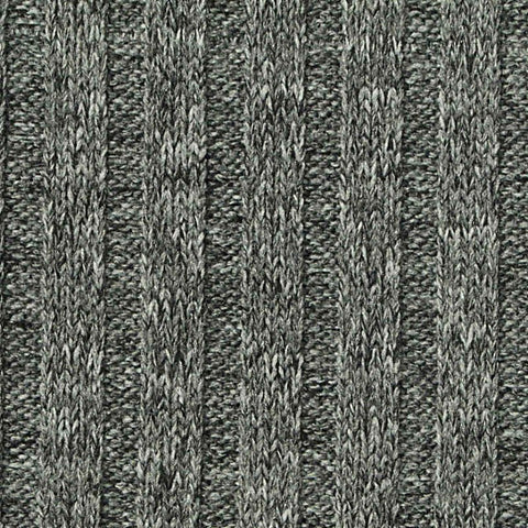 Grey Heathered-Marl Rib Knit, Polyester, 280 gsm