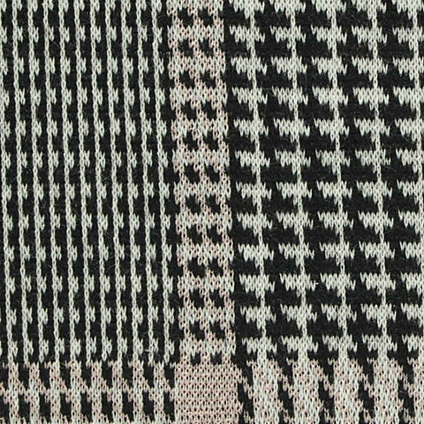 Black Plaid Jacquard, Poly-Viscose, 320 gsm