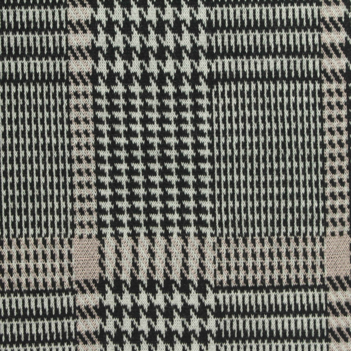 Black Plaid Jacquard, Poly-Viscose, 320 gsm