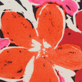 Orange Floral Linen-Look, Polyester