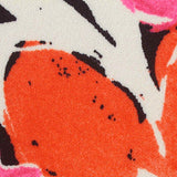 Orange Floral Linen-Look, Polyester — texture