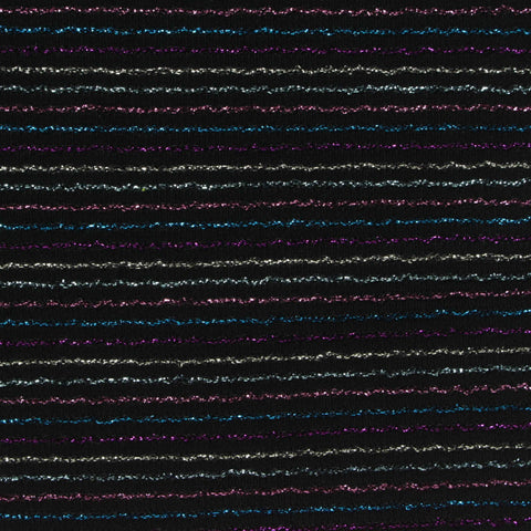 Silver Horizontal-Stripe Knit, 250 gsm